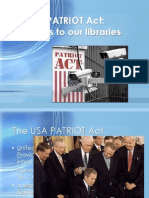 The Usa Patriot Act: in Regards To Our Libraries