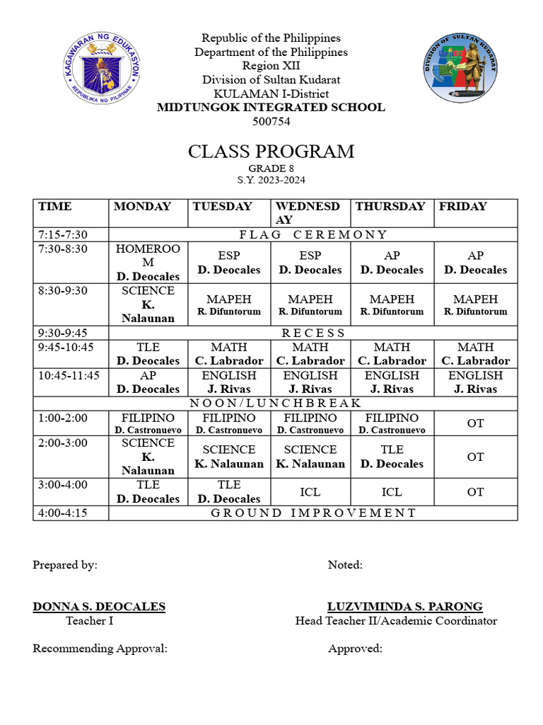 Teachers Program Pdf