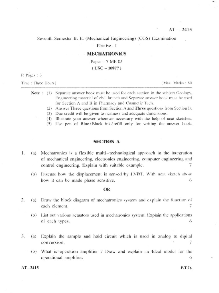 Mechanical-Engg-Mechatronics 2 | PDF | Process Engineering | Chemical ...