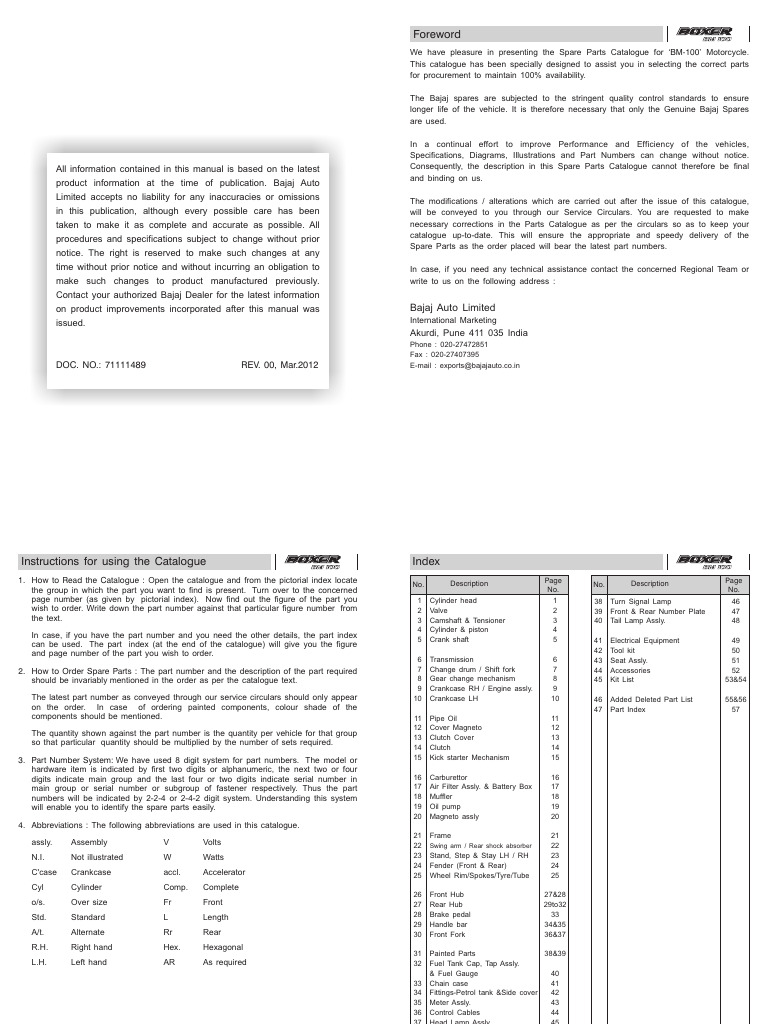 BAJAJ BOXER BM 100 SERVICE MANUAL PDF intelligence overview