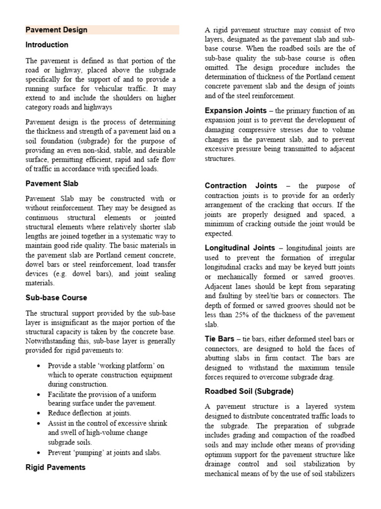 Pavement Design Pdf Road Surface Road