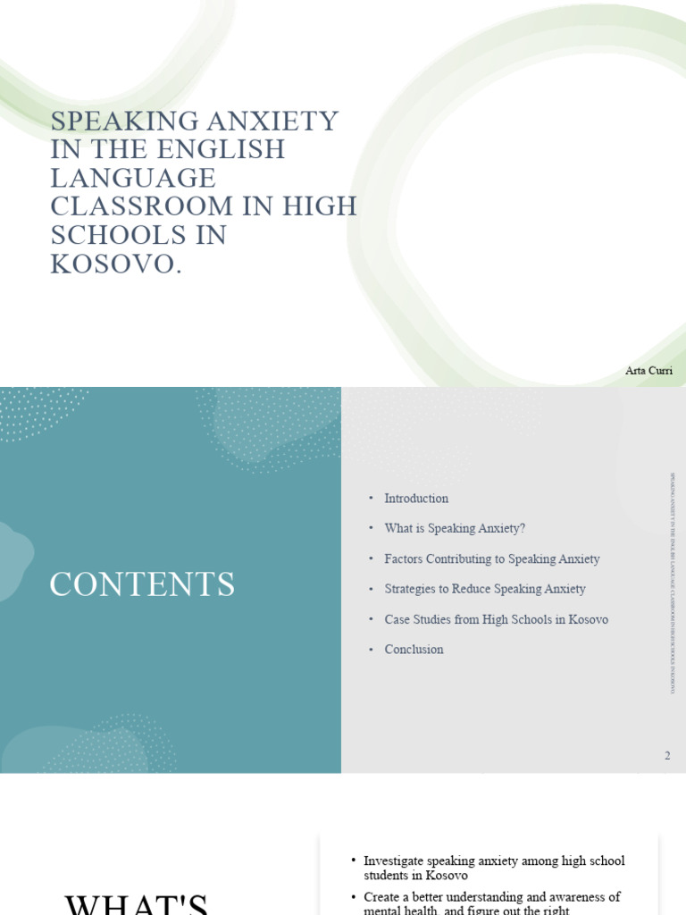High School Speaking Anxiety in Kosovo | PDF | Anxiety | Cognition