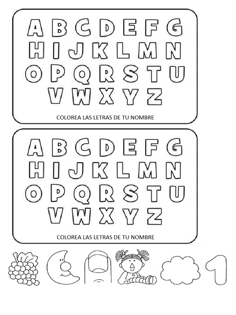 Abecedario Para Imprimir Y Colorear Jardn Abecedario Para Nios