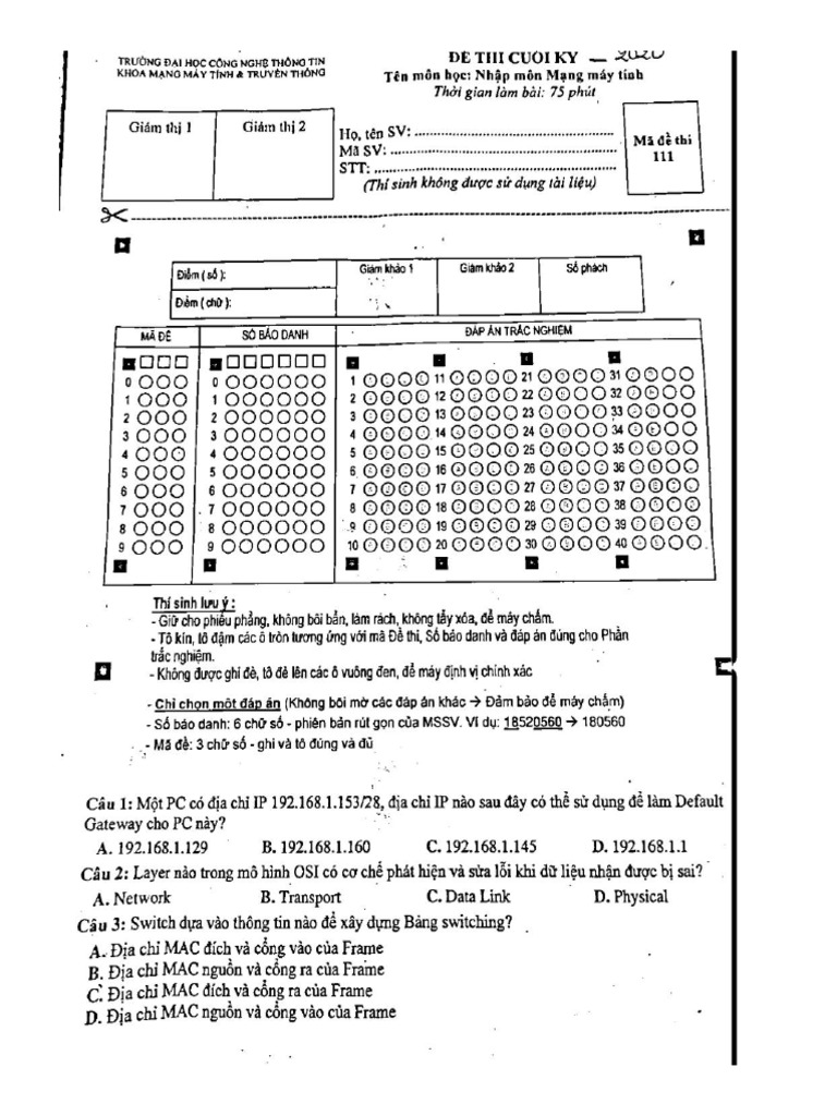 Đề Thi CK - 2020-2021 | PDF