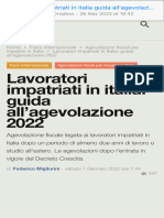 Lavoratori Impatriati in Italia Guida All'Agevolazione 2022 - Fiscomania