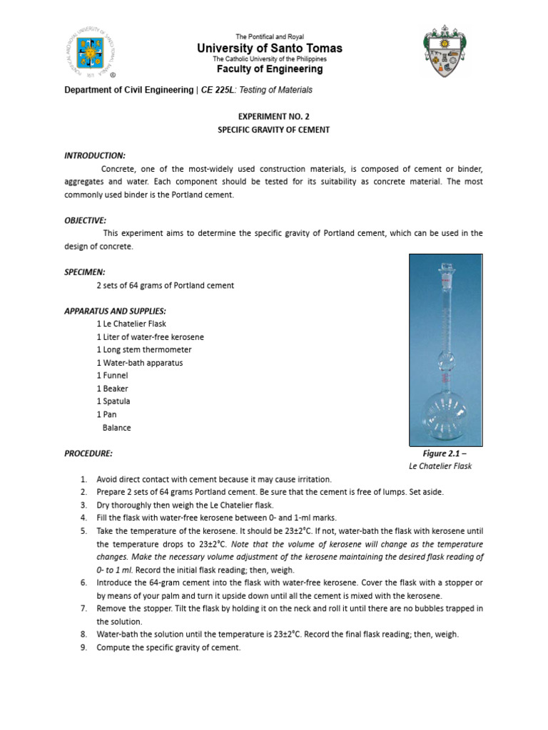 2 specific gravity of cement pdf density physical sciences