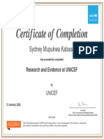 Research and Evidence - Course Certificate - Research and Evidence at UNICEF