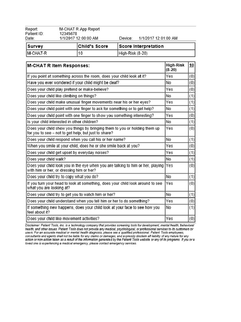 MCHAT | PDF