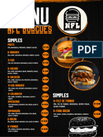 NFL Burguer Cardápio