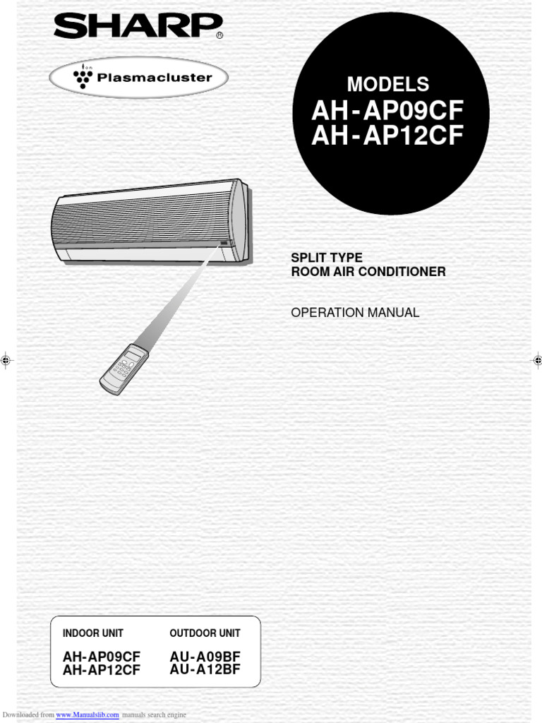 Sharp Air Conditioner Operation Manual | PDF | Air Conditioning ...