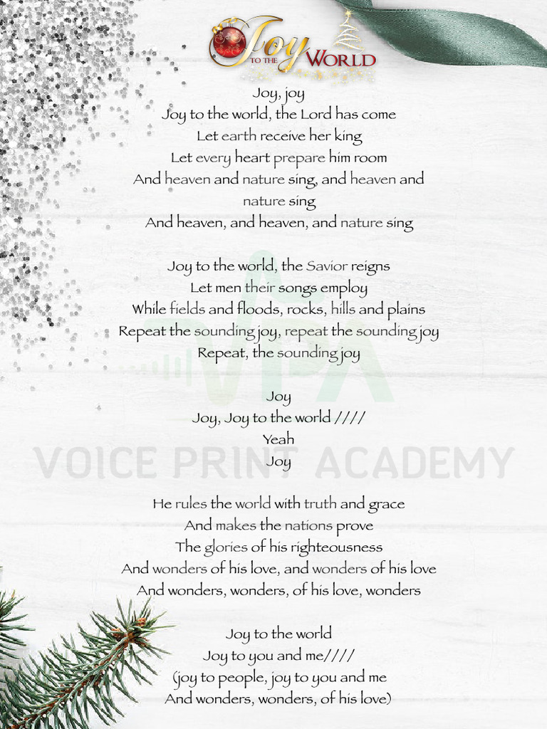Joy To The World - Lyrics | PDF
