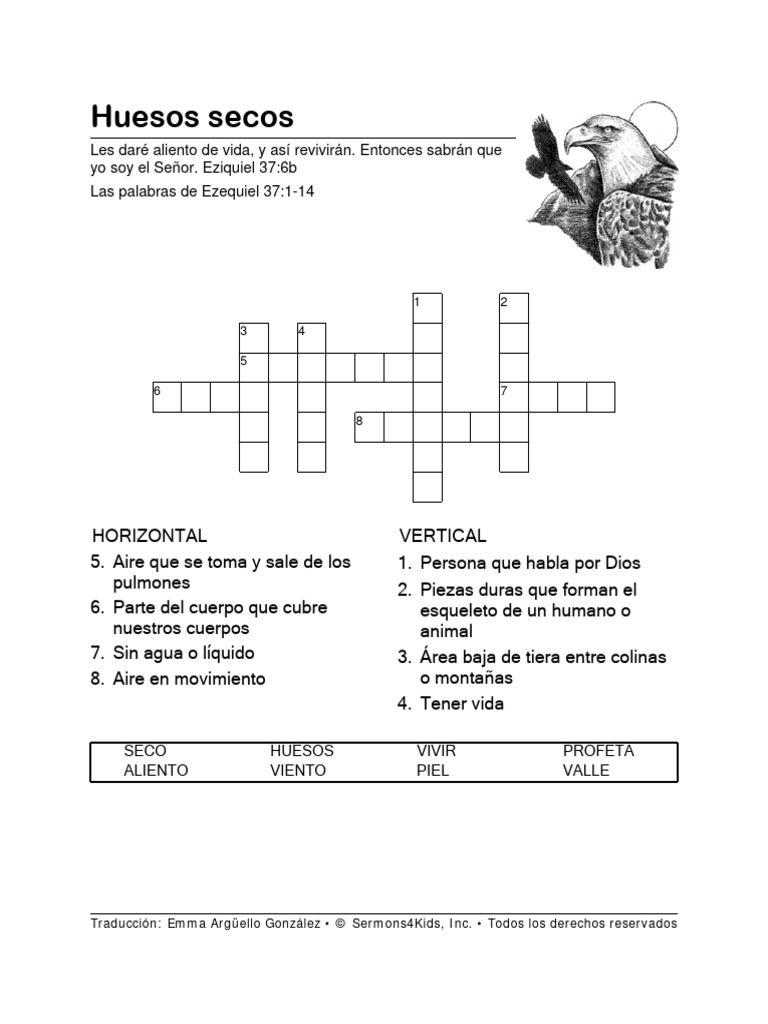 Dry Bones Esp Crossword PDF