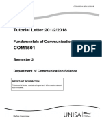 Tutorial Letter 201/2/2018: Fundamentals of Communication