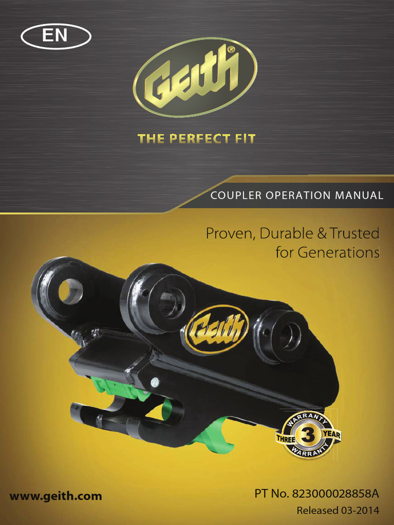 Geith Quick Coupler Operation Manual | PDF | Legal Liability | Valve