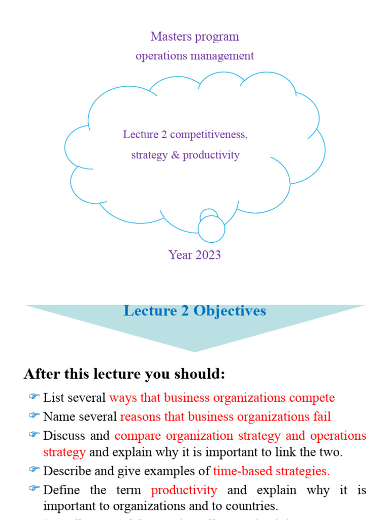 Om Lecture 2 Competitiveness Strategy And Productivity Pdf
