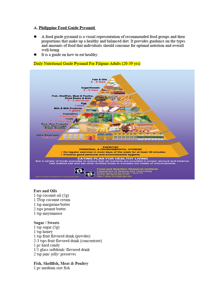 Philippine Food Guide Pyramid Overview PDF Nutrients Vegetables