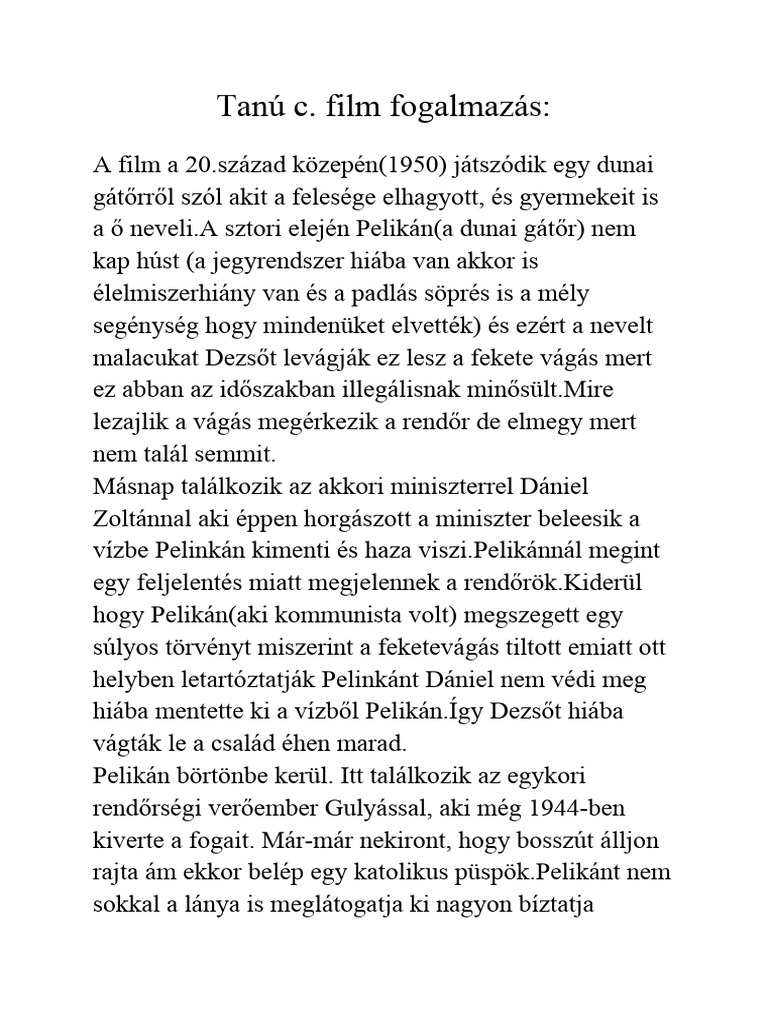 A Tanú | PDF