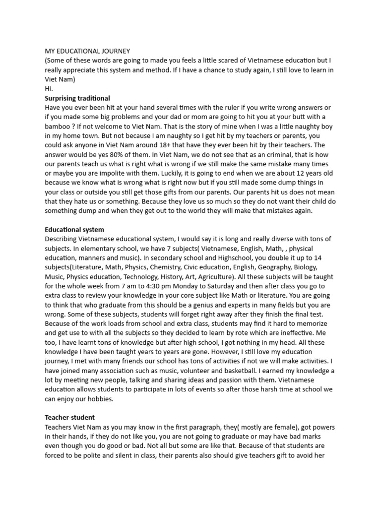 MY EDUCATIONAL JOURNEY | PDF | Teachers