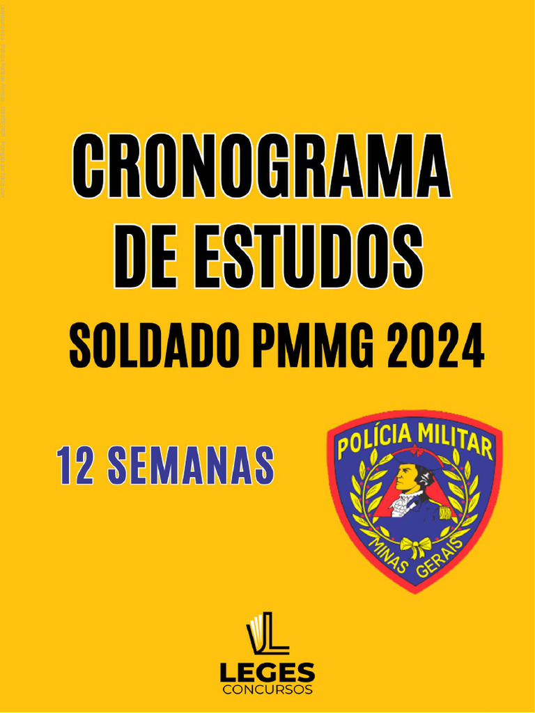 Cronograma de Estudos Soldado PMMG 2024 PDF