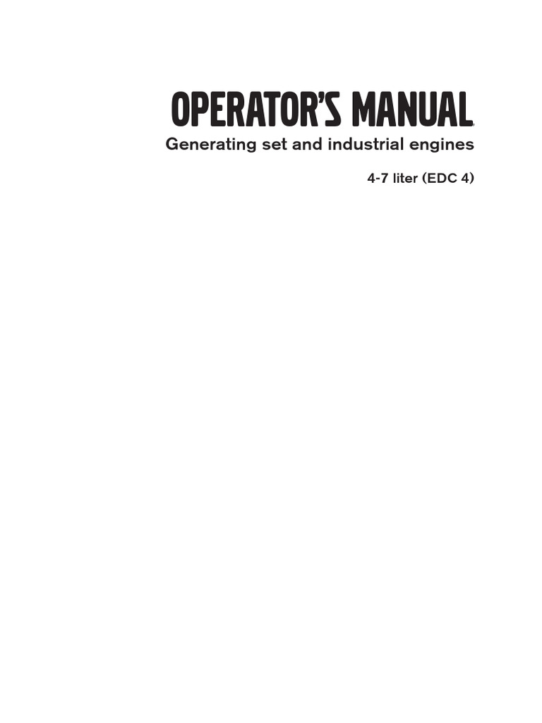 Operator'S Manual: Generating Set and Industrial Engines | PDF ...