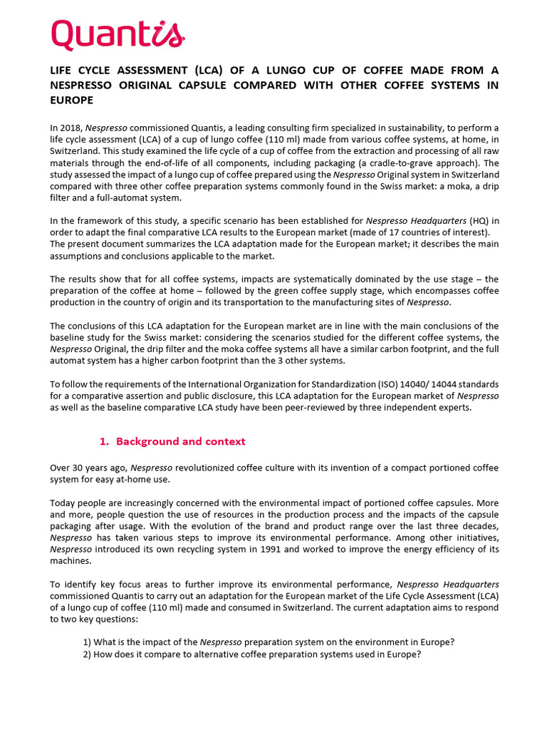LCA Coffee | PDF | Life Cycle Assessment | Carbon Footprint