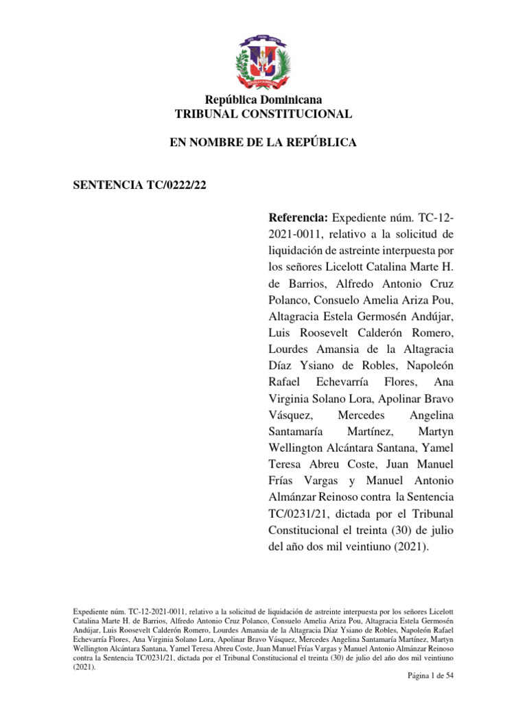 tc-0222-22-tc-12-2021-0011 | PDF | República Dominicana | Sentencia (ley)