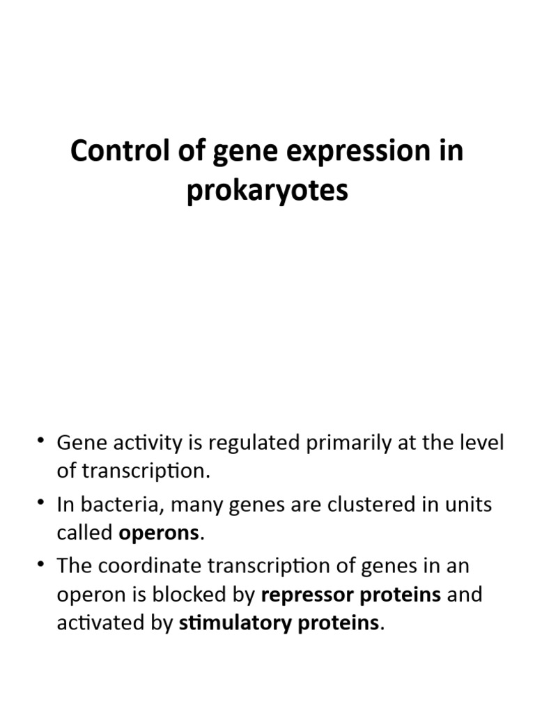 Bacterial Gene Expression Regulation | PDF | Operon | Repressor