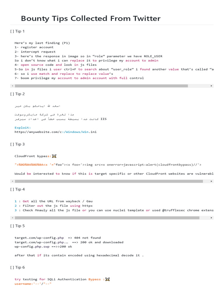 Twitter Bounty Tips for Exploits | PDF | Http Cookie | Superuser