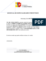 Certificado Médico de Hospital de Especialidades Portoviejo