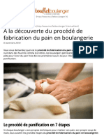 A La Découverte Du Procédé de Fabrication Du Pain en Boulangerie