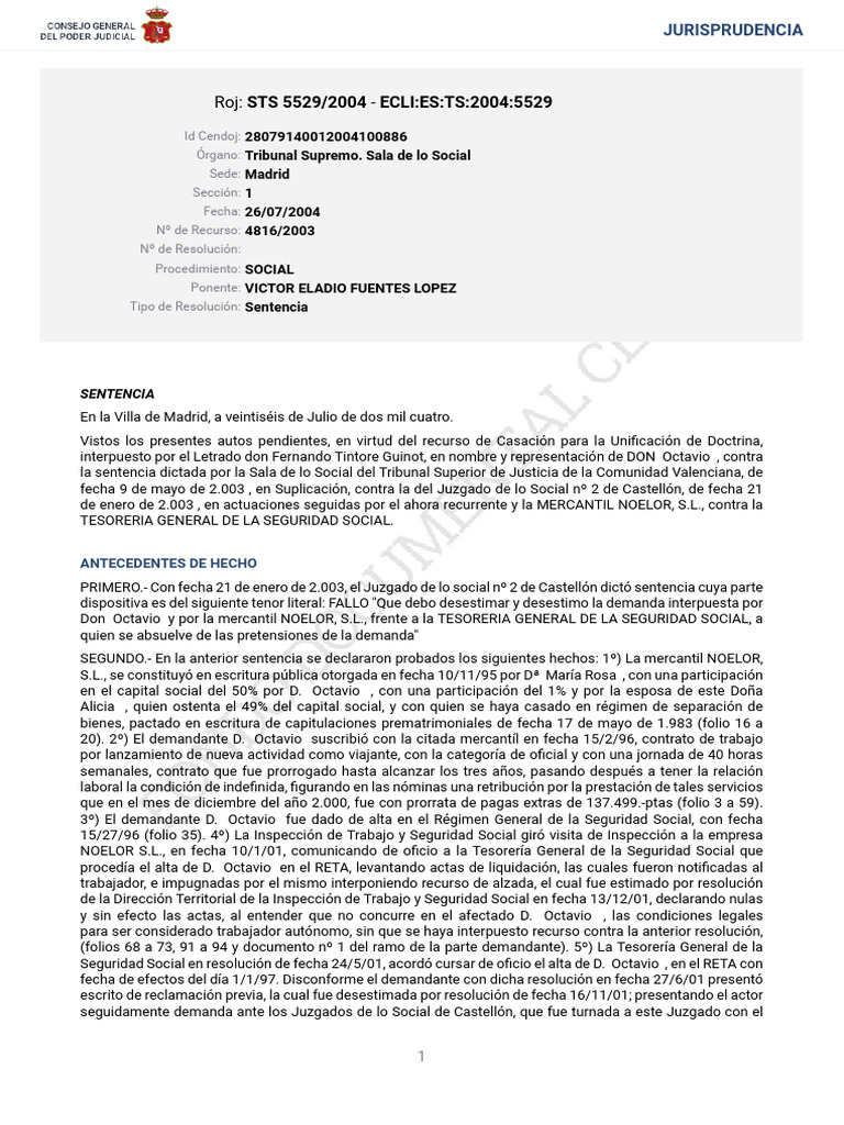 STS 26-7-2004, Rec. Núm. 4816-2003 | PDF | Sentencia (ley) | Caso de ley