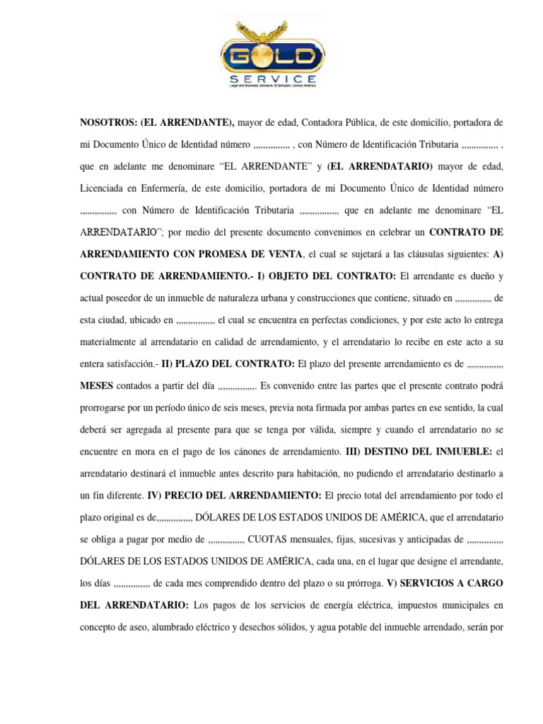 Contrato De Promesa De Compraventa De Inmueble Pdf Ley Comun Justicia ...