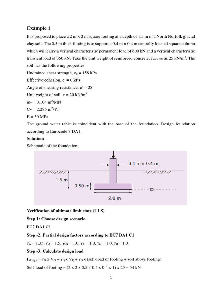 Eurocode 7 Foundation Design Guide | PDF | Applied And ...