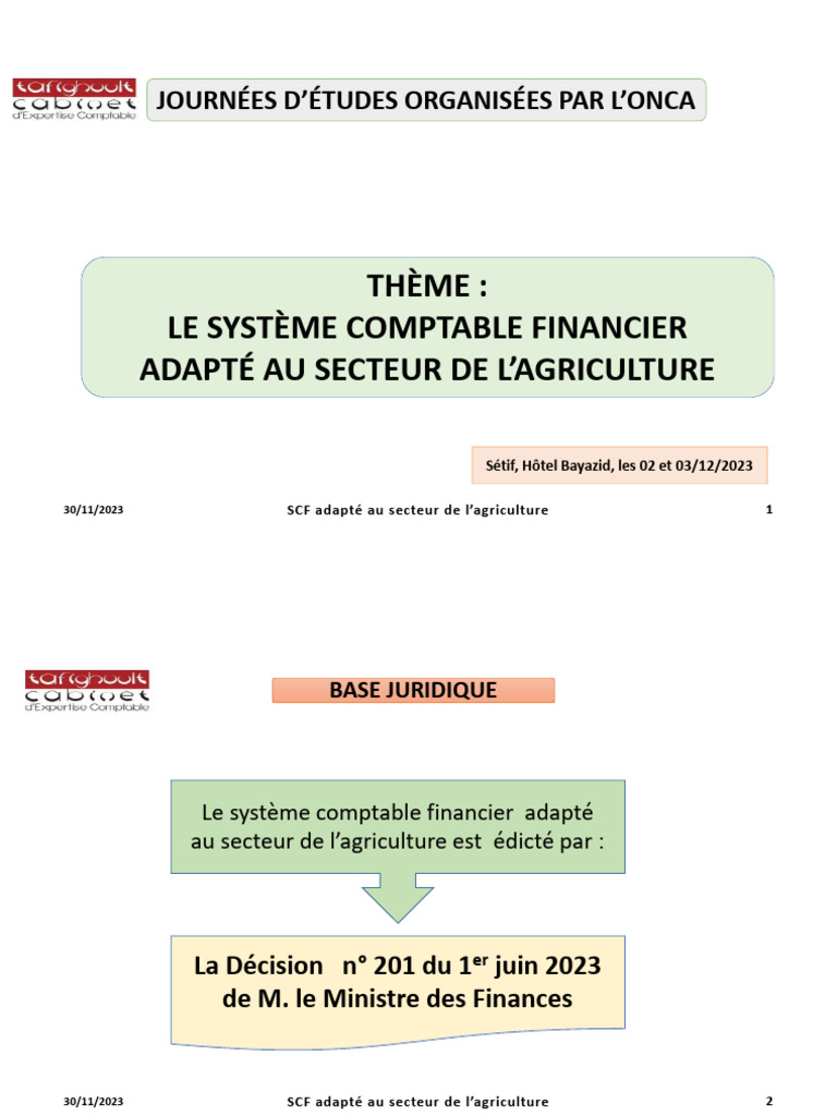SCF pour l'Agriculture en Algérie 2023 | PDF | Comptabilité | Agriculture