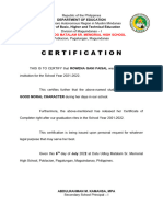 Certification For Completer