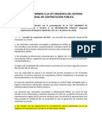 Últimas Reformas A La Ley Orgánica Del Sistema Nacional de Contratación Pública