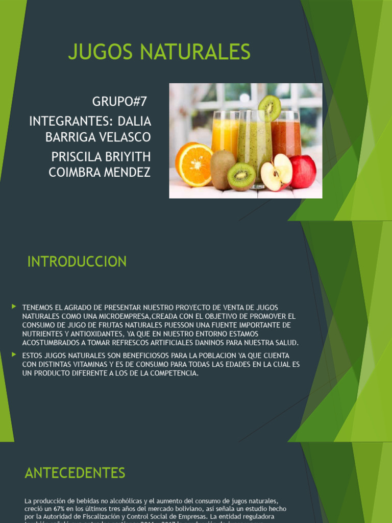 Proyecto de Empresa de Jugos Naturales | PDF | Business | Metodología ...