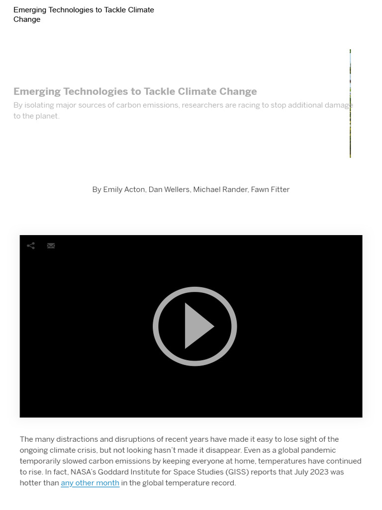 Innovative Tech Solutions for Climate Action | PDF | Climate Change ...