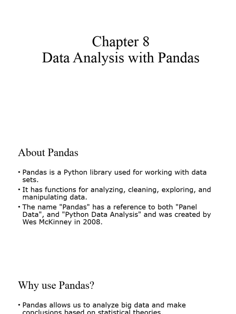 Data Analysis with Pandas Overview | PDF | Comma Separated Values ...