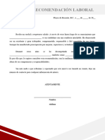 Carta Recomendacion Laboral