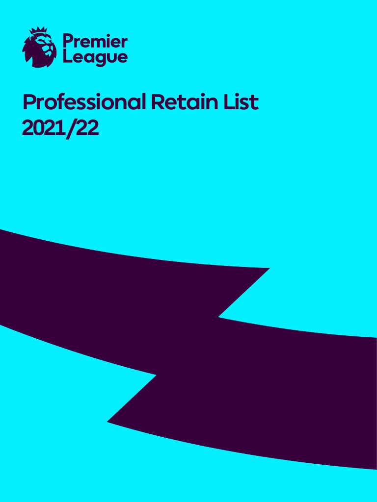Professional Retain List 2021 22 PDF Premier League Premier