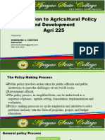 Introduction To Agricultural Policy and Development Agri 225