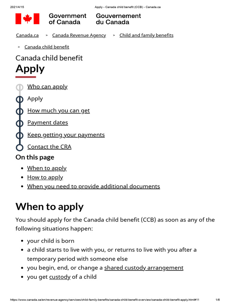 Canada Child Benefit Application Guide | PDF | Birth Certificate | Family