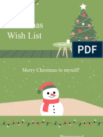 Green and Pink Illustrative Christmas Scene Blank Wish List Christmas Presentation