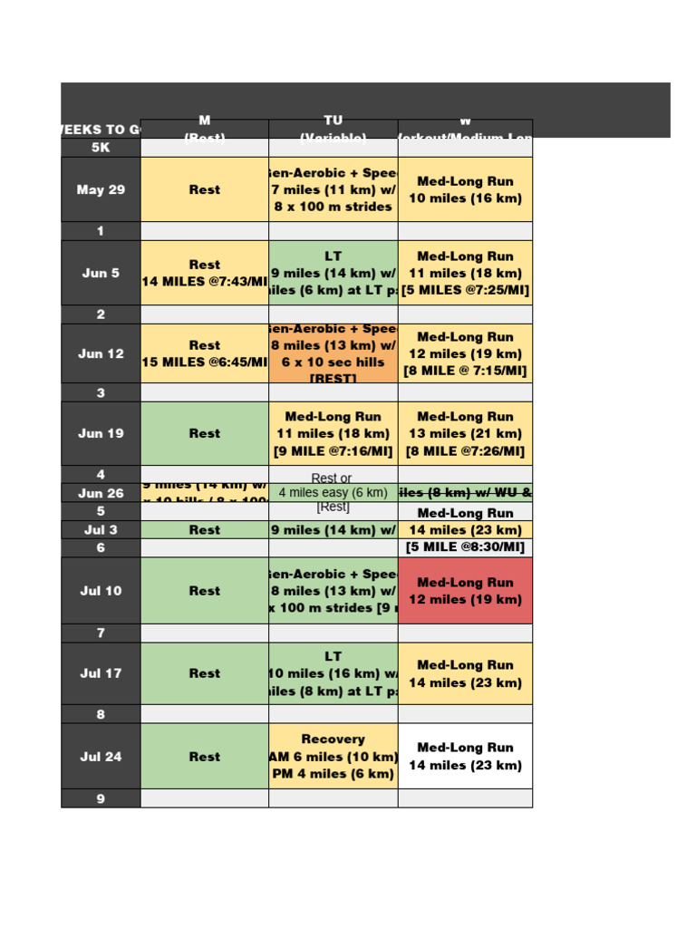 NIKE CHICAGO MARATHON TRAINING PLAN PDF visual data 2