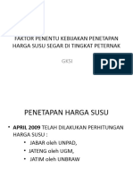 Faktor Penentu Kebijakan Penetapan Harga Susu