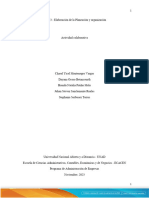 Tarea 3 - Elaboración de La Planeación y Organización