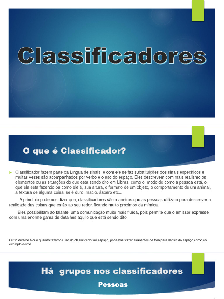 Classificadores na Língua de Sinais | PDF