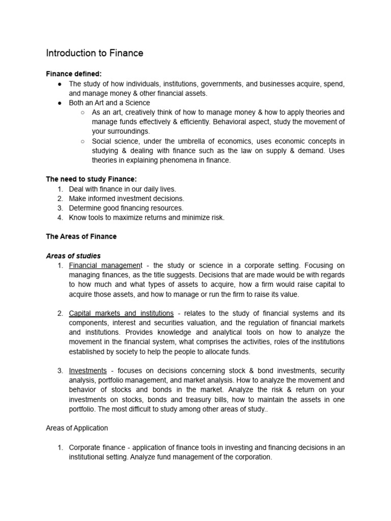 Introduction to Finance Concepts and Applications | PDF | Securities ...