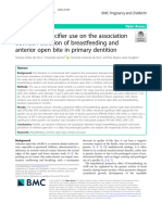 Influence of Pacifier Use On The Association Between Duration of Breastfeeding and Anterior Open Bite in Primary Dentition